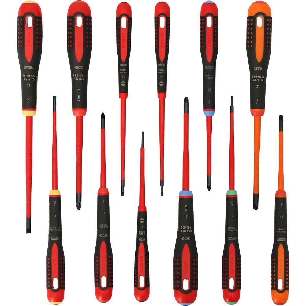 Bahco BE-9878SL Be-9878Sl Ergo™ Slim Vde Insulated Screwdriver Set 12 Piece - Image 1