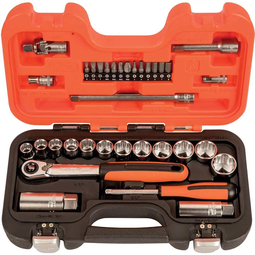 Bahco SL34 Sl34 3/8In Drive Socket & Mech Set 34 Piece - Image 1