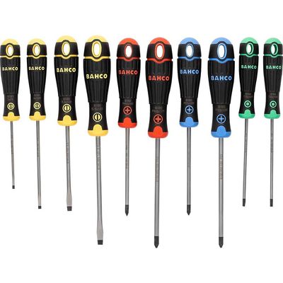 Bahco B219.010RB fit Coloured Handle Screwdriver Set 10 Piece