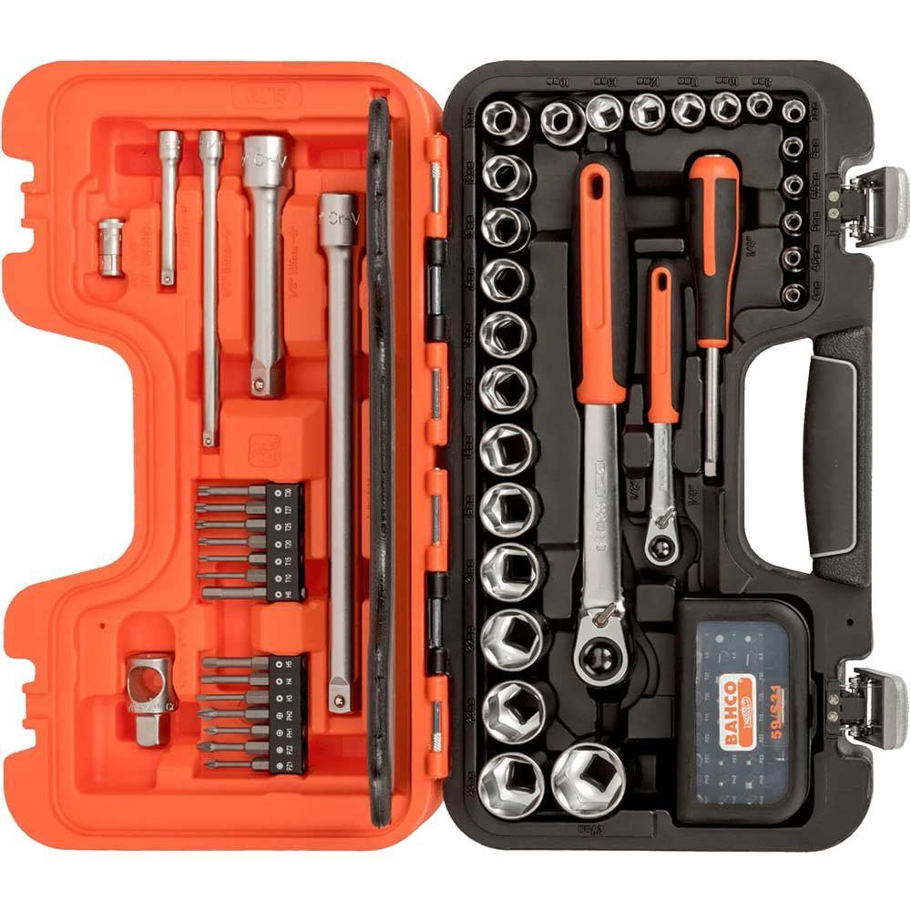 Bahco 79 Piece Combination Drive Slim Socket Set Metric Combination - Image 1
