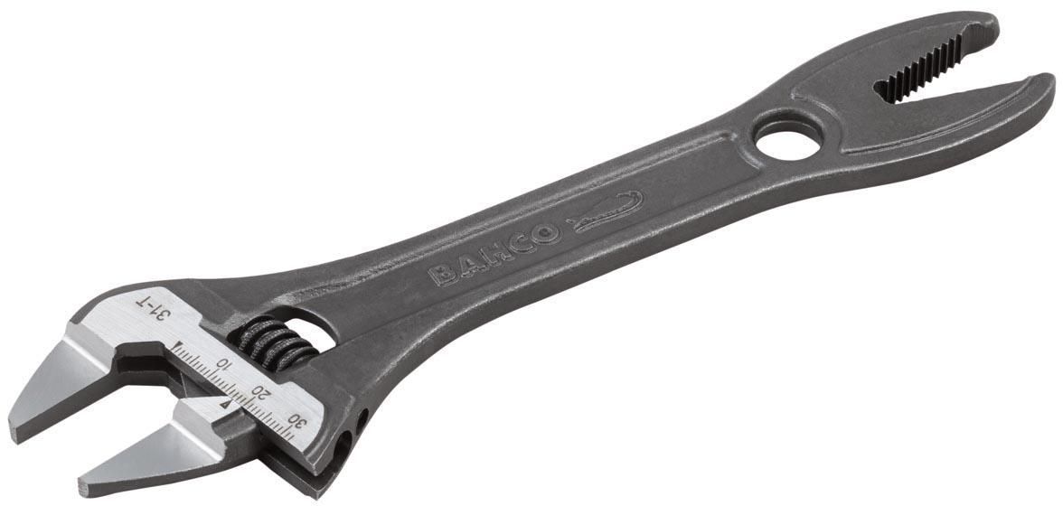 Bahco 31-T 31-T Thin Jaw Adjustable Spanner With Serrated Pipe Jaws - Image 1