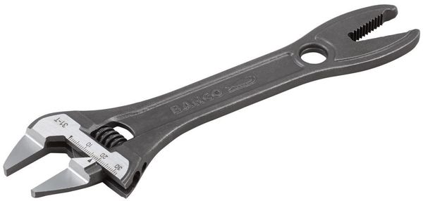 Bahco 31-T 31-T Thin Jaw Adjustable Spanner With Serrated Pipe Jaws