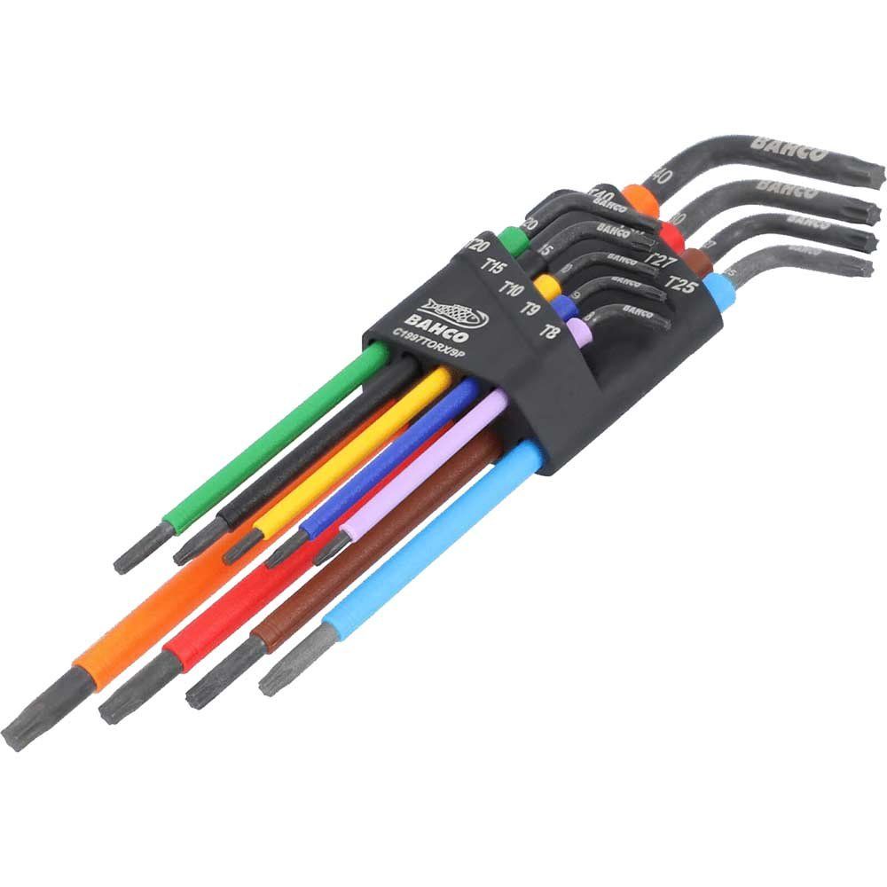 Bahco 9 Piece Colour Coded Long Torx Key Set - Image 1