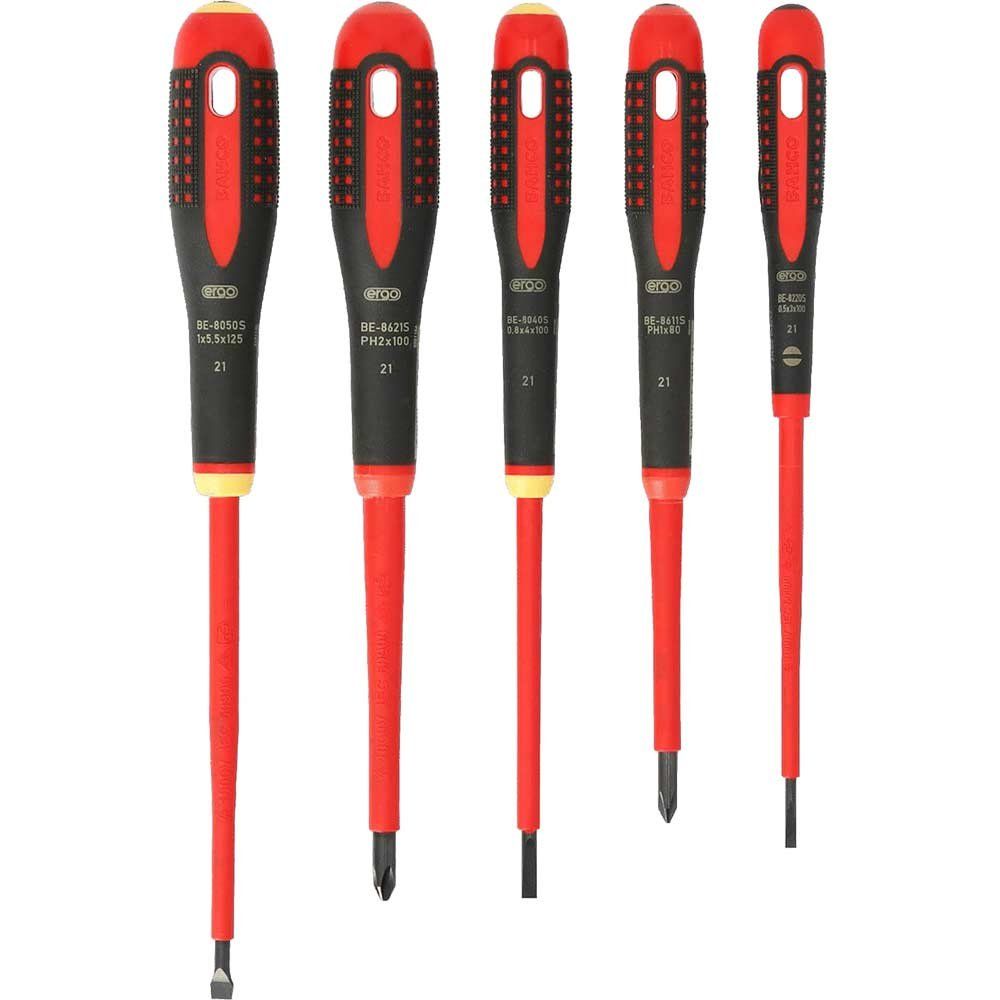 Bahco BE-9881S Be-9881S Ergo™ Vde Insulated Screwdriver Set 5 Piece - Image 1