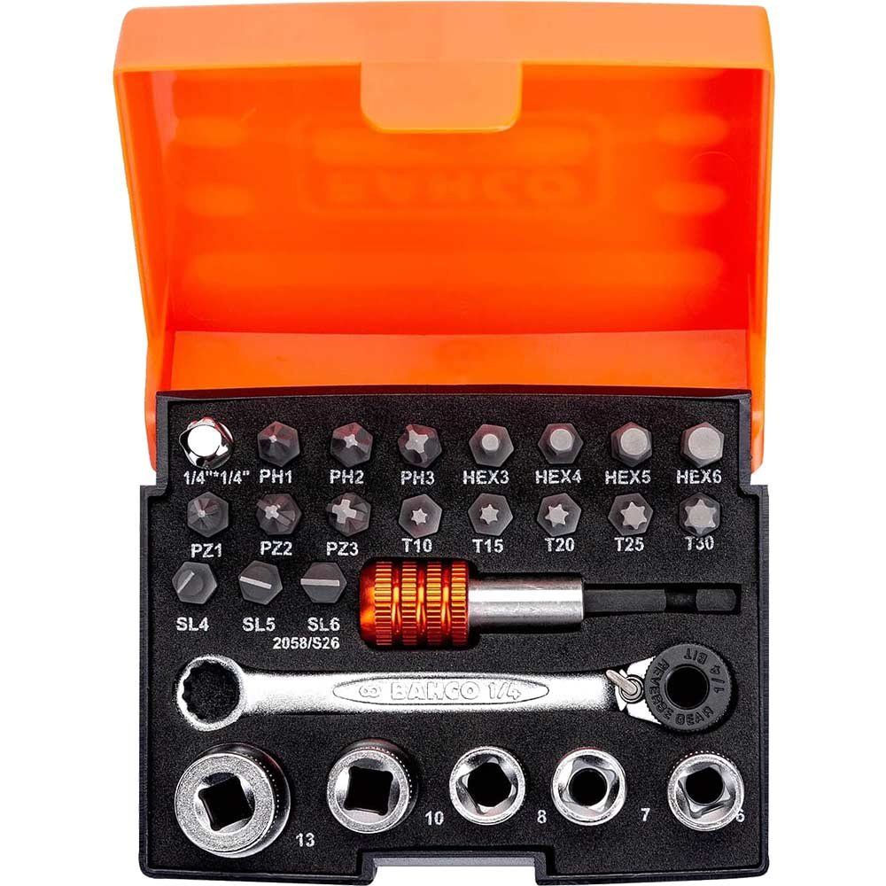 Bahco 2058/S26 2058/S26 1/4In Drive Ratchet Socket Set 26 Piece - Image 1