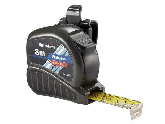 Hultafors Stainless Steel Brick Mate Tape Measure Metric 8m 25mm - Thumbnail 3