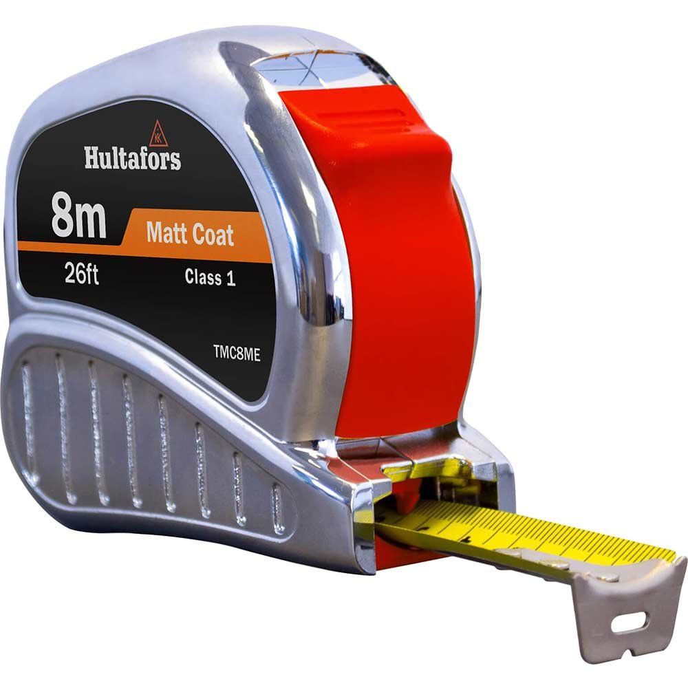 Hultafors Chrome Tri Matic Pocket Tape Measure Imperial & Metric 26ft / 8m 25mm - Image 1