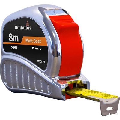 Hultafors Chrome Tri Matic Pocket Tape Measure Imperial & Metric 26ft / 8m 25mm