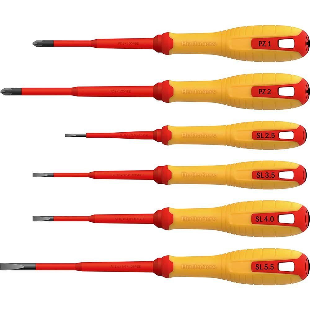 Hultafors HUL444465 Vde Pozidriv & Slotted Screwdriver Set 6 Piece - Image 1