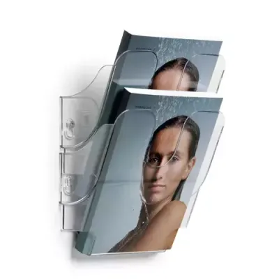 Durable FLEXIPLUS literature rack 2 shelves Transparent - Thumbnail 2