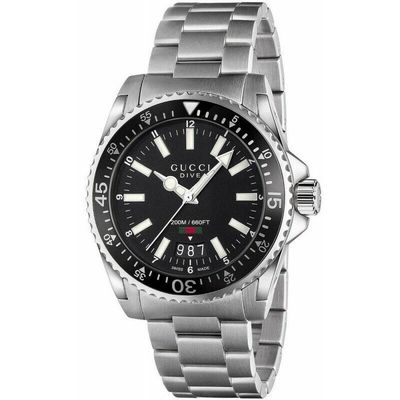 Gucci YA136301 Dive Black Dial Stainless Steel Men's Watch