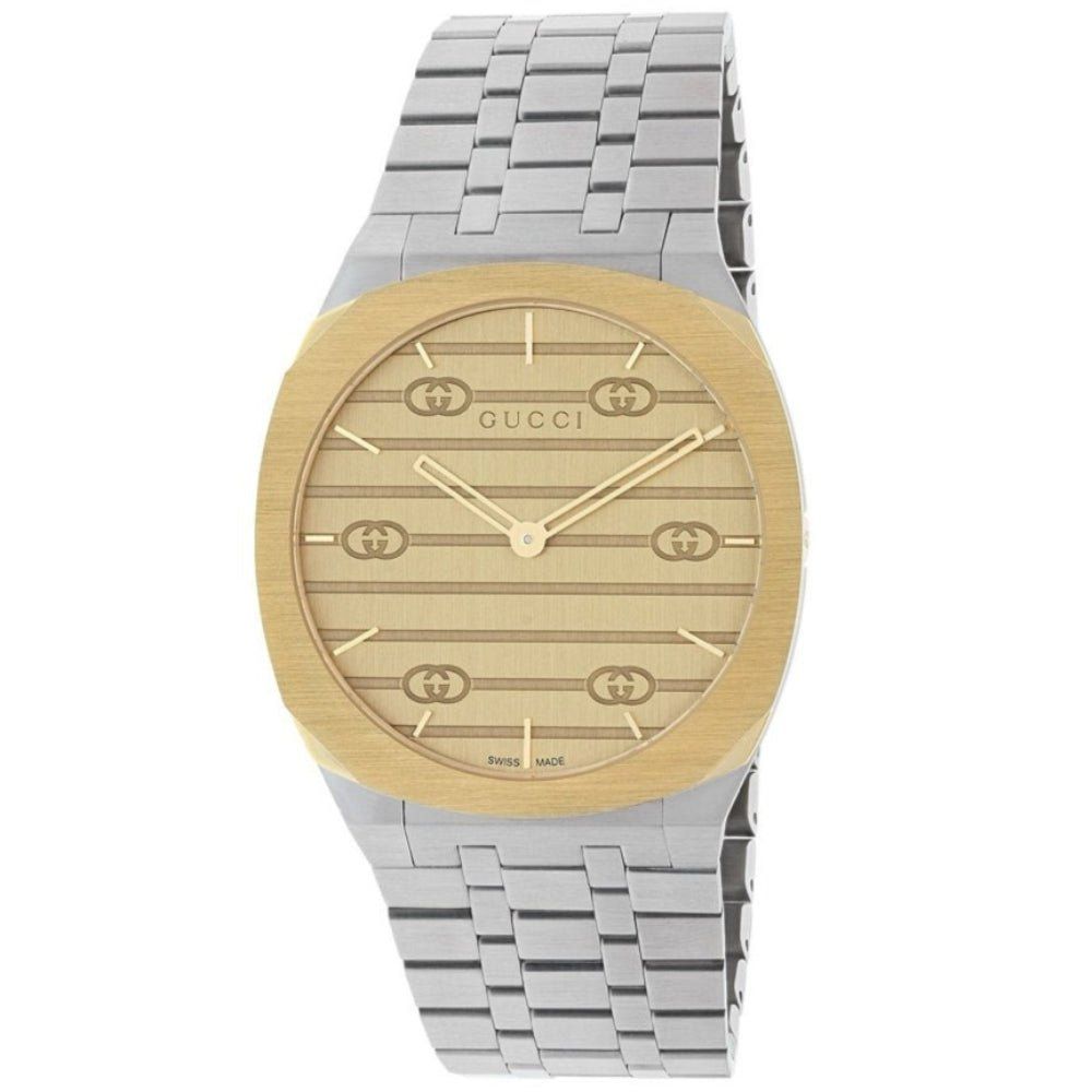 Gucci 25H 34mm Stainless Steel and Gold Plated Watch - Image 1