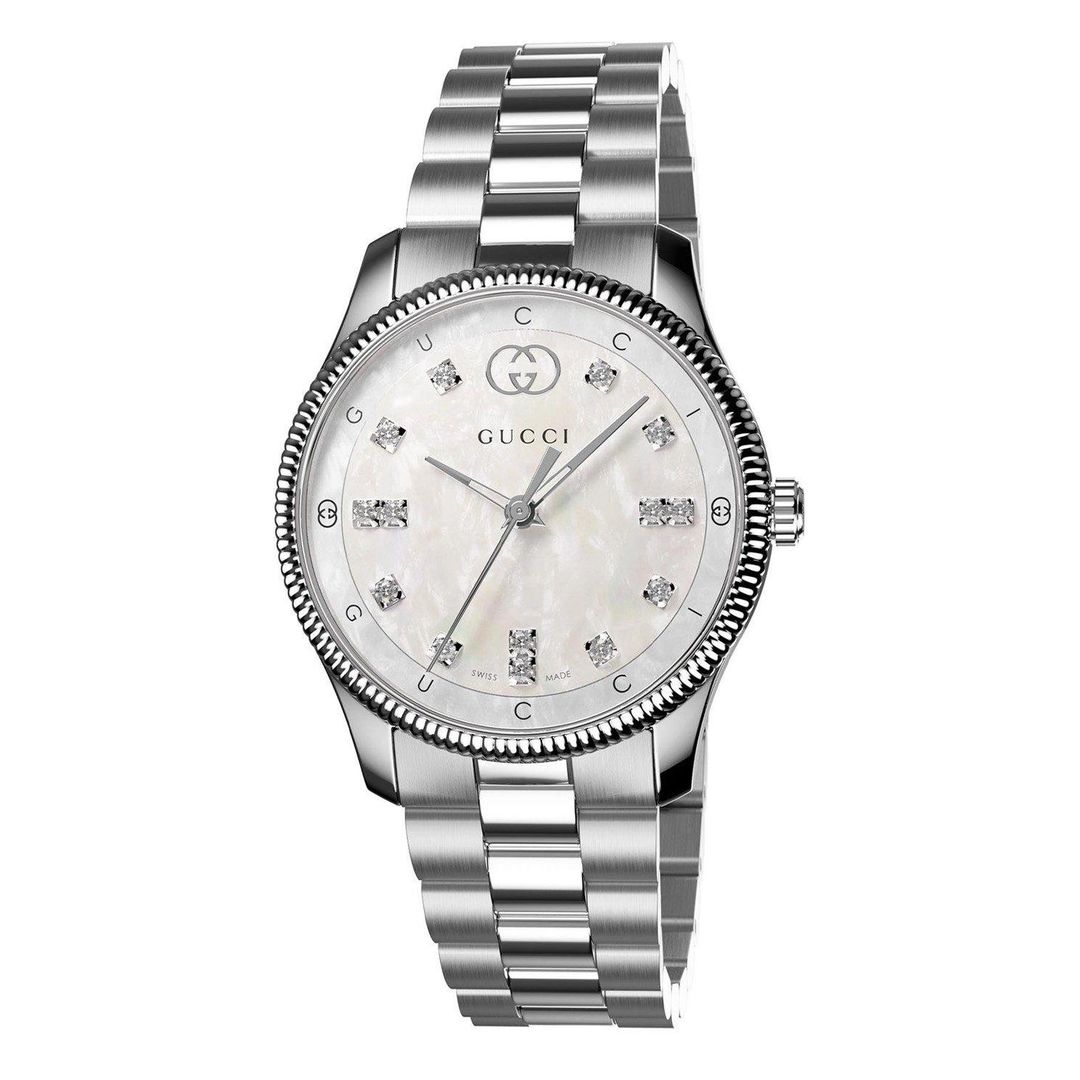 Gucci G-Timeless 29mm Mother of Pearl Diamond Ladies Watch - Image 1