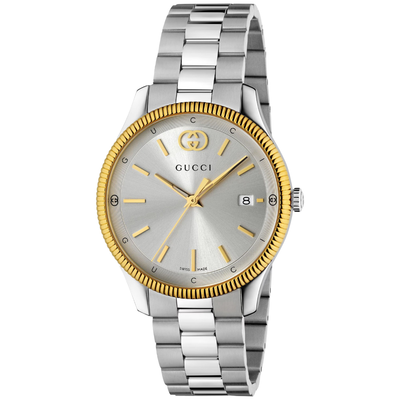 Gucci G-Timeless 38mm Stainless Steel and Yellow Gold Plated Watch - Thumbnail 2