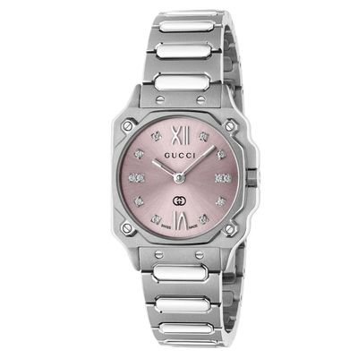 Gucci G-Flat 24mm Diamond Ladies Watch