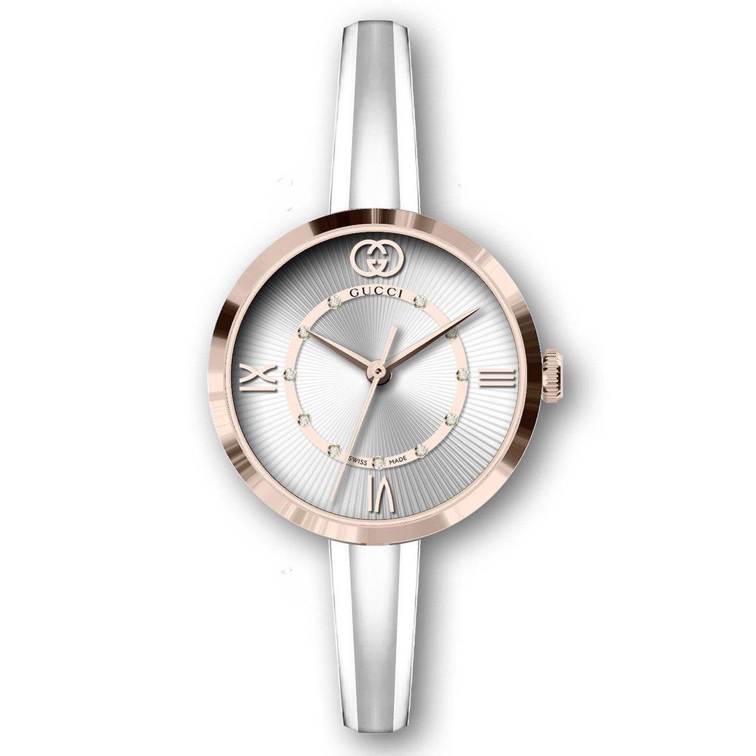 Gucci Model 2000 30mm Rose Gold Plated Diamond Ladies Watch - Image 1