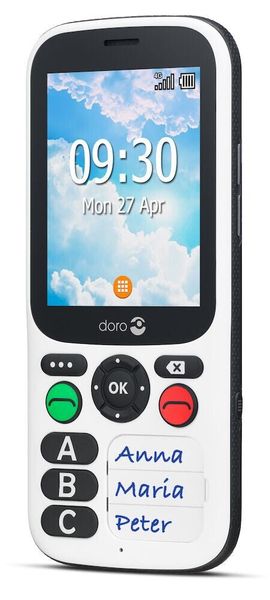 Doro 780X IUP 7.11 cm (2.8") 117 g Black White Feature phone