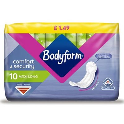 Pack of 10 Bodyform Maxi Long Pads