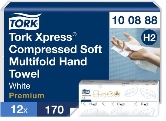 Tork Xpress Compressed Soft Multifold Hand Towels White (Pack of 2040) 100888