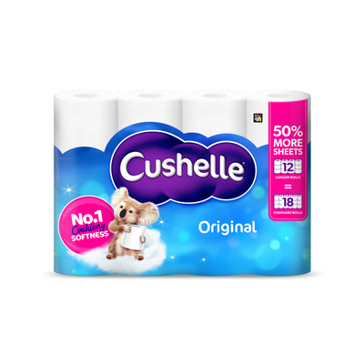 Cushelle Original Toilet Roll 2-Ply 270 Sheets/Roll (Pack of 12) 10590