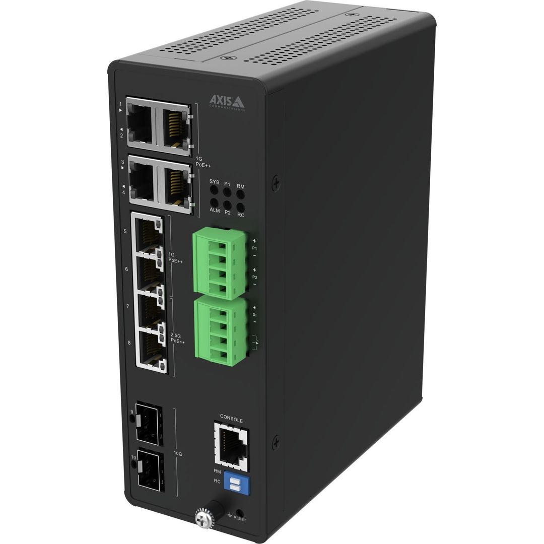 Axis 02621-001 network switch Managed 10G Ethernet (100/1000/10000) Power over Ethernet (PoE) Black - Image 1