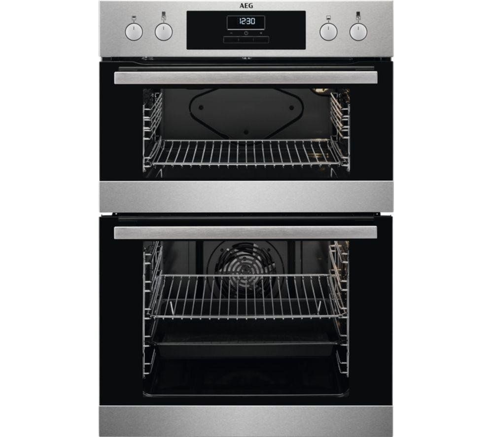 AEG DEB331010M 6000 Series Built-In Electric Double Oven - Stainless Steel - Image 1
