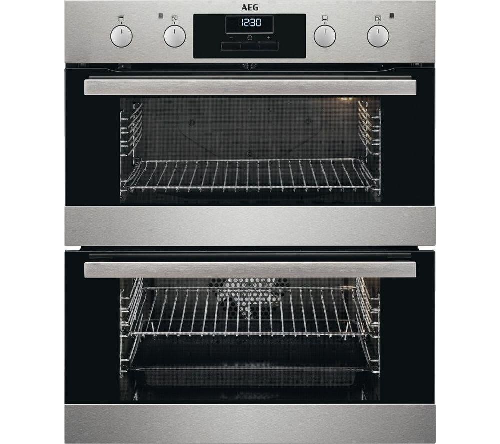 AEG SurroundCook DUB331110M Electric Built-under Double Oven - Stainless Steel, Stainless Steel - Image 1