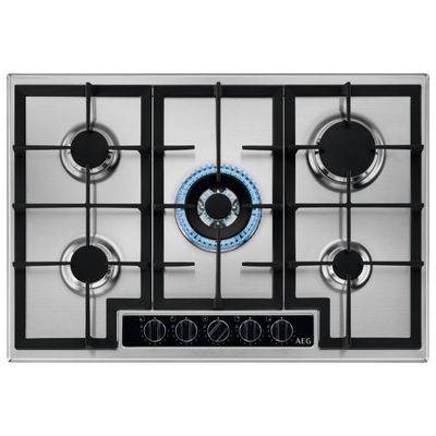 AEG HGB75420YM 75 cm Gas Hob - Stainless Steel, Stainless Steel