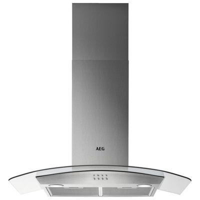 AEG DTB3953M 90cm Curved Glass Chimney Cooker Hood - Stainless Steel