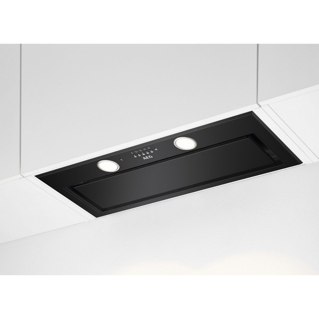 AEG DGE5861HB 77cm Series 6000 Hob2Hood Canopy Hood - BLACK - Image 1