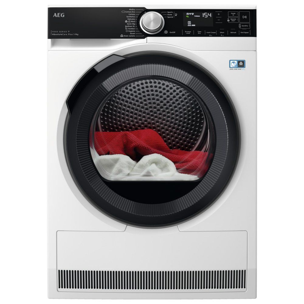 AEG 9000 AbsoluteCare TR959M6BC WiFi-enabled 9 kg Heat Pump Tumble Dryer - White, White - Image 1
