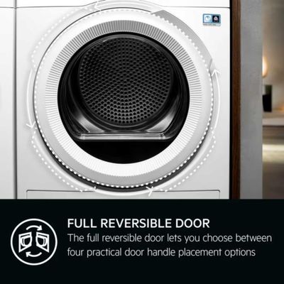 AEG TR818P4B 8kg Series 8000 AbsoluteCare Heat Pump Condenser Tumble Dryer - WHITE