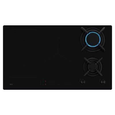 AEG HDB95623NB 8000 Series Dual Fuel Hob with 3 Induction Zones and 2 Gas Burners