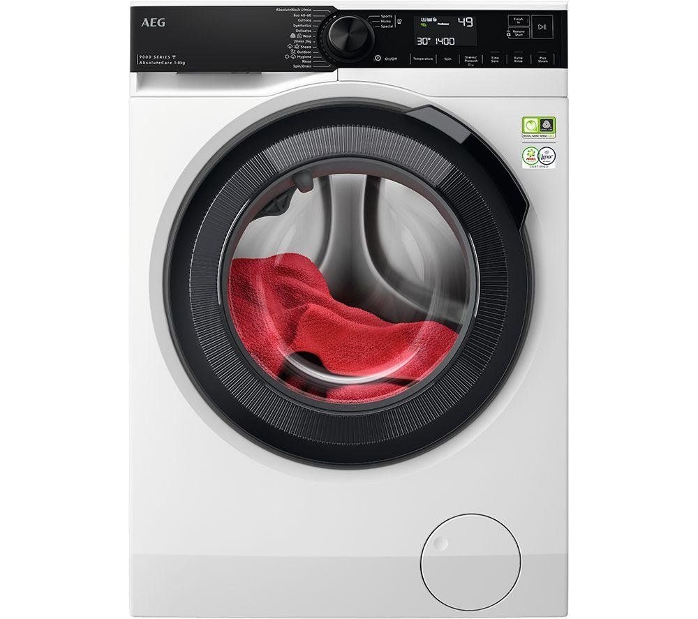 AEG 9000 AbsoluteCare 8kg Washing Machine - Steam, A-Rated, 1400rpm, White - Image 1