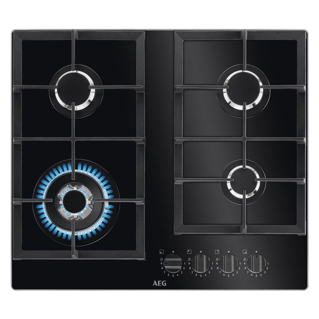 AEG 6000 Series HKB64420NB 60 cm Gas Hob - Black, Black - Image 1