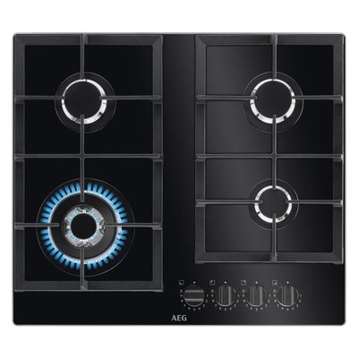 AEG 6000 Series HKB64420NB 60 cm Gas Hob - Black, Black
