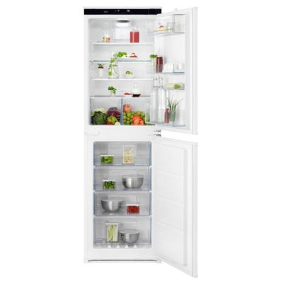 AEG 6000 TwinTech OSC6T185ES Integrated 50/50 Fridge Freezer - Sliding Hinge, White