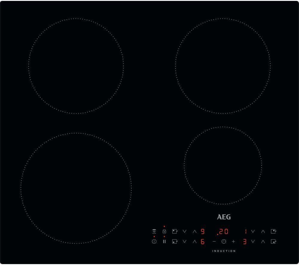 AEG IKX64301CB 60cm Series 3000 Frameless 4 Zone Hob2Hood Induction Hob - BLACK - Image 1