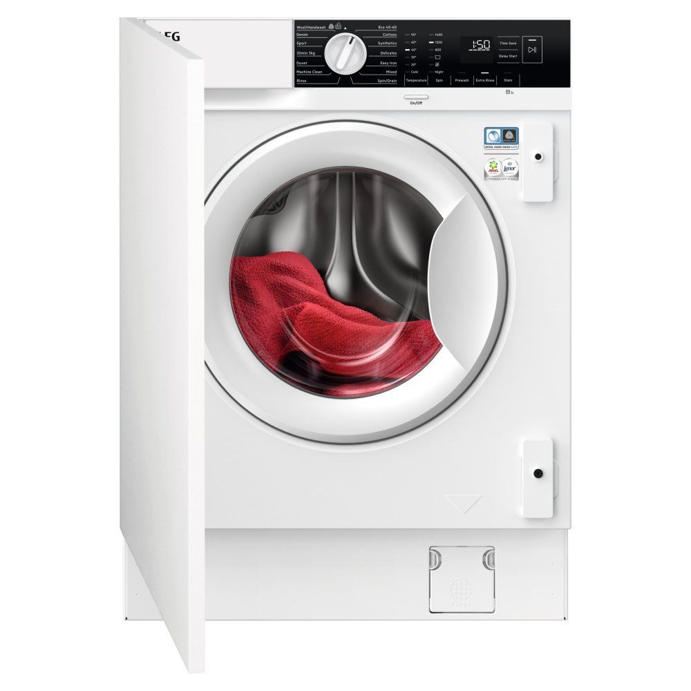 AEG 6000 Series ProSense LFX6G7434BI Integrated 7 kg 1400 Spin Washing Machine, White - Image 1