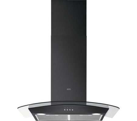 AEG DTX3840B 3000 80cm Curved Glass Chimney Cooker Hood - Black