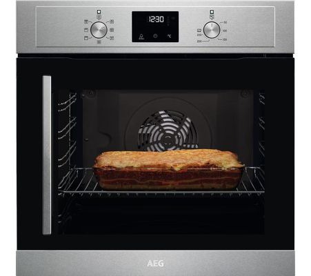 AEG BCX335R11M 3000 Series Electric Single Oven with Right Hand Opening Door - Stainless Steel