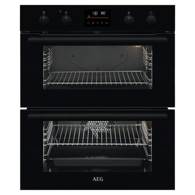 AEG SurroundCook DUB535060B Electric Built-under Double Oven - Black, Black