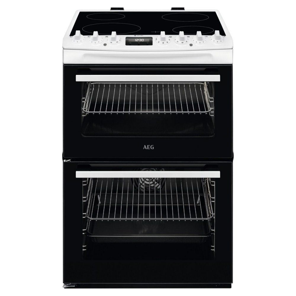 AEG 6000 SteamBake CCX6740ACW 60 cm Electric Ceramic Cooker - White, White - Image 1