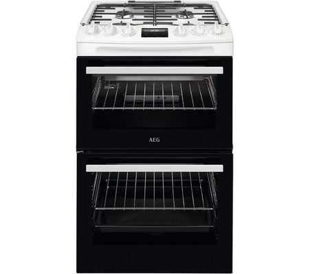 AEG 55cm Gas Cooker with Lid - White