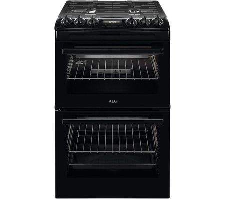 AEG 55cm Gas Cooker with Lid - Black