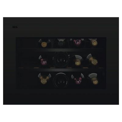 AEG 15 Bottle Capacity Single Zone Built in Wine Cooler - Black