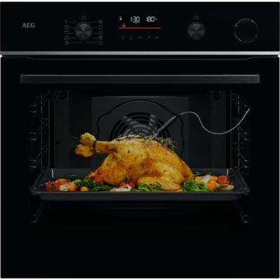 AEG 6000 SenseCook TR6PB521SB Electric Pyrolytic Steam Smart Oven - Black, Black