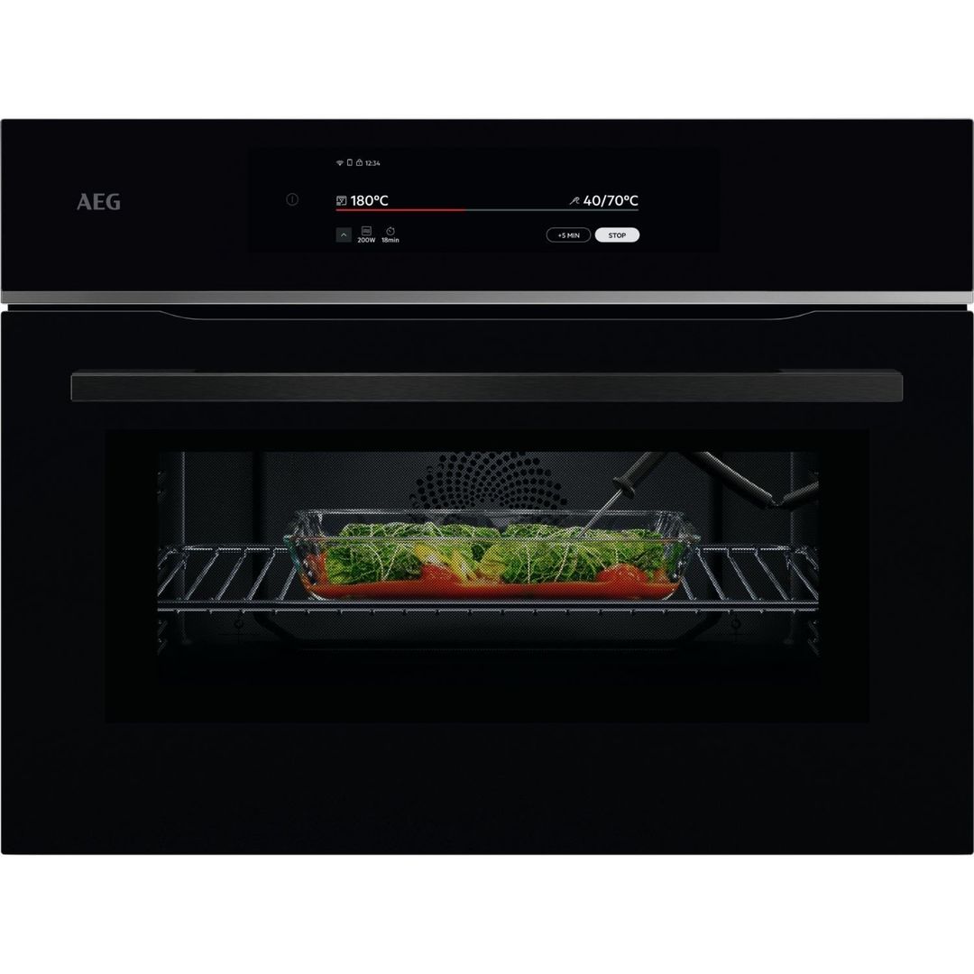 AEG 9000 Series CombiQuick Built-In Combination Microwave Oven - Black - Image 1