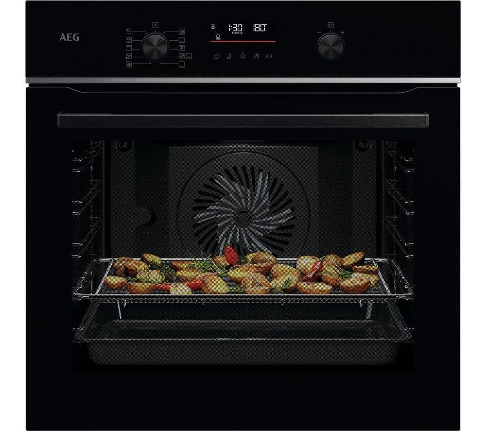 AEG TS6PB521AB Series 6000 Pyrolytic SteamBake Multifunction Single Oven - BLACK - Image 1
