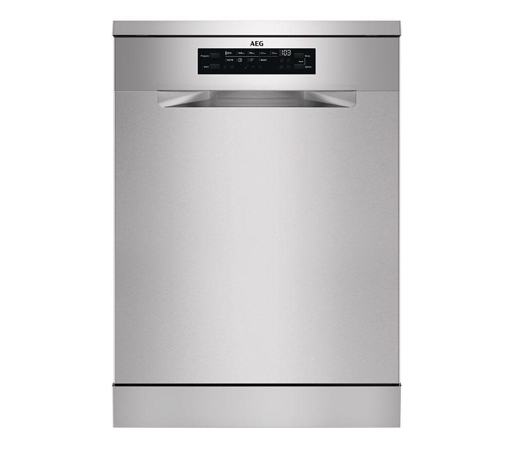 AEG 7000 GlassCare Freestanding Dishwasher - Silver B-rated - Image 1